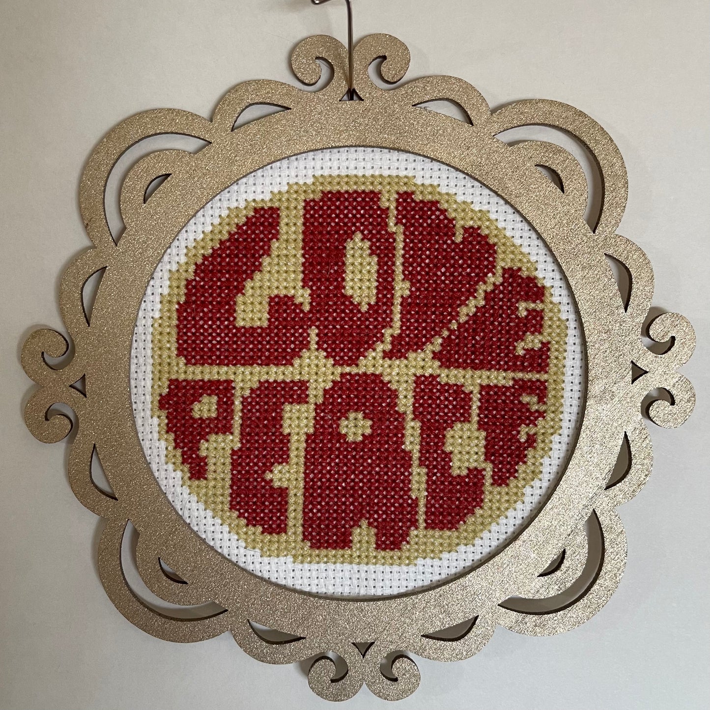 Love and Peace - Framed Cross Stitch